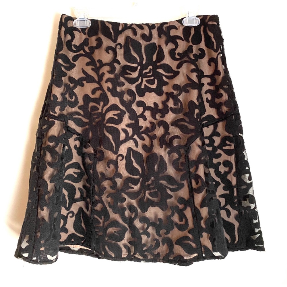 Ann Taylor Jacquard Overlay A-Line Skirt